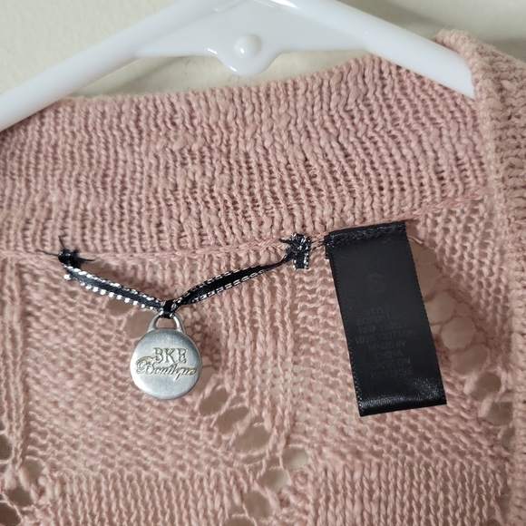 Bke Boutique Pink Ruffled Open Knit Cardigan - Picture 7 of 8